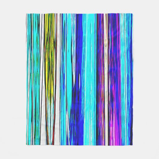 Blauwe Abstracte strepen 606 Fleece Deken (Voorkant)