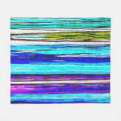 Blauwe Abstracte strepen 606 Fleece Deken (Voorkant (Horizontaal))