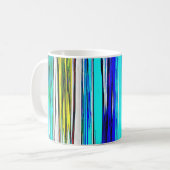 Blauwe Abstracte strepen 606 Koffiemok (Voorkant links)