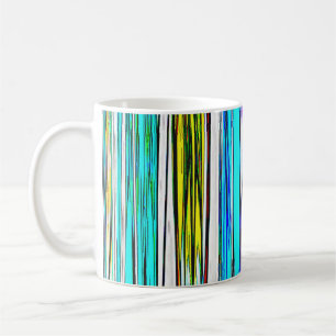 Blauwe Abstracte strepen 606 Koffiemok