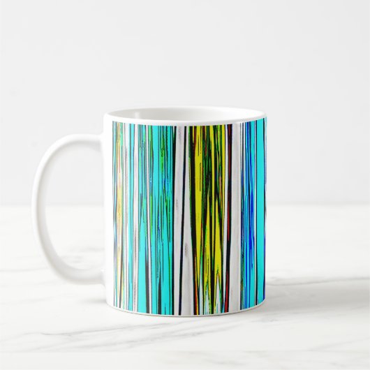 Blauwe Abstracte strepen 606 Koffiemok (Links)