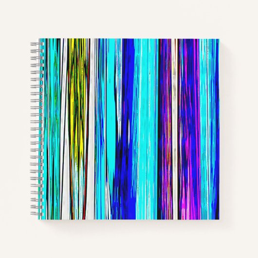 Blauwe Abstracte strepen 606 Notitieboek (Voorkant)