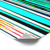 Blauwe Abstracte strepen 606 Poster (Hoek)