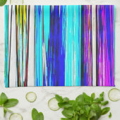 Blauwe Abstracte strepen 606 Theedoek (Gevouwen)