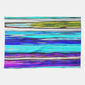 Blauwe Abstracte strepen 606 Theedoek (Horizontaal)