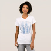Blauwe Abstracte Strepen Dames T-shirt - Modern (Voorkant volledig)