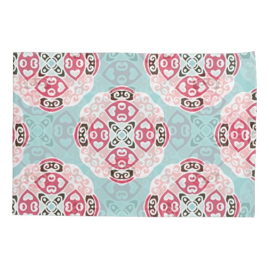 Blauwe abstracte tegels: schattig . kussensloop (Achterkant)