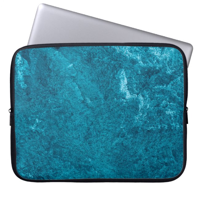 Blauwe abstracte texturesamenvatting, kunst, grafi laptop sleeve (Voorkant)