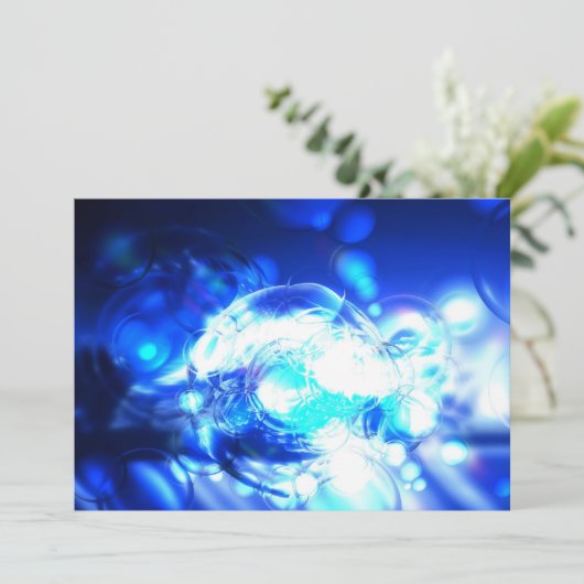 Blauwe Abstracte uitnodiging (Staand voorkant)