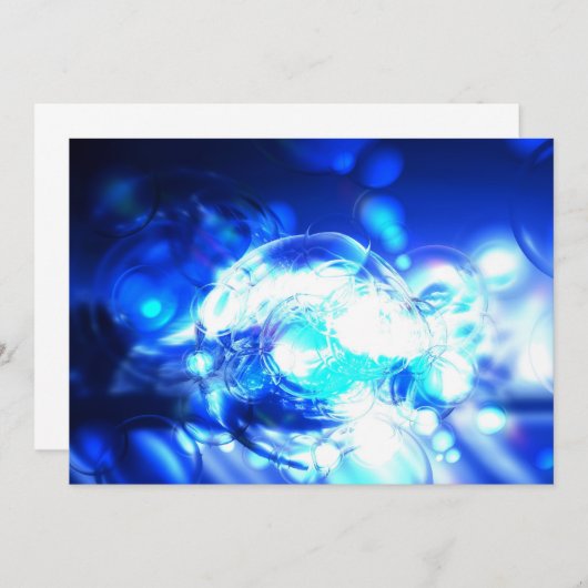 Blauwe Abstracte uitnodiging (Voorkant / Achterkant)