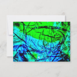 Blauwe abstracte uitnodiging, Gerecyclede kunststo Kaart