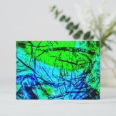 Blauwe abstracte uitnodiging, Gerecyclede kunststo Kaart (Staand voorkant)