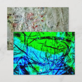 Blauwe abstracte uitnodiging, Gerecyclede kunststo Kaart (Voorkant / Achterkant)