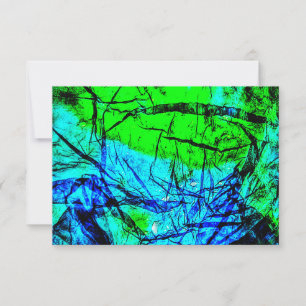 Blauwe abstracte uitnodiging, Gerecyclede kunststo Kaart