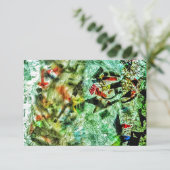 Blauwe abstracte uitnodiging, Gerecyclede kunststo Kaart (Staand voorkant)