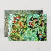 Blauwe abstracte uitnodiging, Gerecyclede kunststo Kaart (Voorkant / Achterkant)