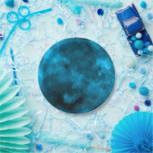 Blauwe abstracte veelhoekige achtergrond papieren bordje (Feest)