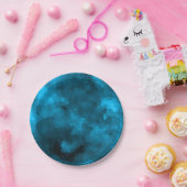 Blauwe abstracte veelhoekige achtergrond papieren bordje (Feest)