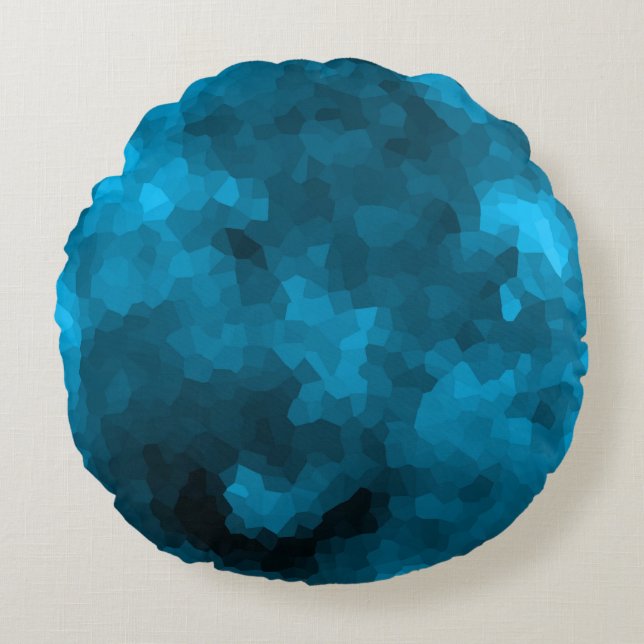 Blauwe abstracte veelhoekige achtergrond rond kussen (Voorkant)