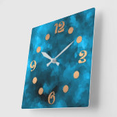 Blauwe abstracte veelhoekige achtergrond vierkante klok (Hoek)