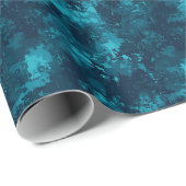 Blauwe Abstracte Verf Cadeaupapier (Rol Hoek)