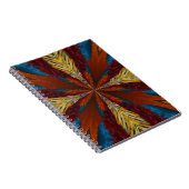 Blauwe Abstracte verfkunst met bruin rood Notitieboek (Rechterzijde)