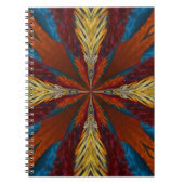 Blauwe Abstracte verfkunst met bruin rood Notitieboek (Voorkant)