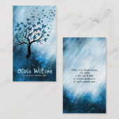 Blauwe Abstracte vlinderboom Visitekaartje (Voorkant / Achterkant)