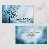 Blauwe Abstracte vlinderboom Visitekaartje (Voorkant / Achterkant)