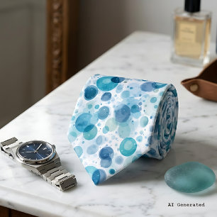 Blauwe Abstracte Vloeibare Zuurstof Cirkel Necktie Stropdas