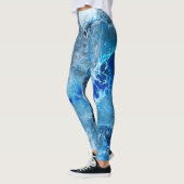 Blauwe abstracte vloeiende kunst #01 leggings (Links)