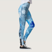 Blauwe abstracte vloeiende kunst #01 leggings (Rechts)