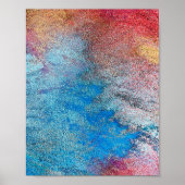 Blauwe abstracte Waterverf Art Waves Unieke Post Poster (Voorkant)