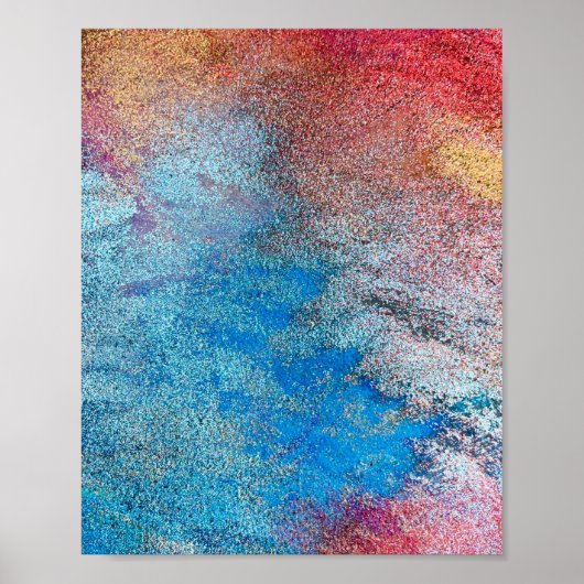 Blauwe abstracte Waterverf Art Waves Unieke Post Poster (Voorkant)