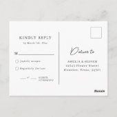 Blauwe Abstracte Waterverf Kunst Unieke Bruiloft R Briefkaart (Achterkant)