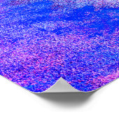 Blauwe abstracte Waterverf Kunstgolven Paars Poster (Hoek)