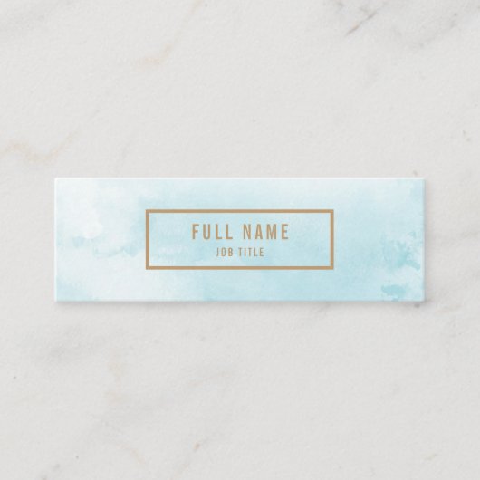 Blauwe Abstracte Waterverf Mini Visitekaartje (Voorkant)