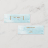 Blauwe Abstracte Waterverf Mini Visitekaartje (Voorkant / Achterkant)