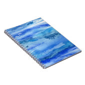 Blauwe Abstracte Waterverf Notitieboek (Rechterzijde)