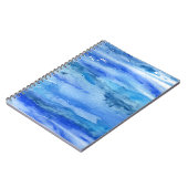 Blauwe Abstracte Waterverf Notitieboek (Linkerzijde)