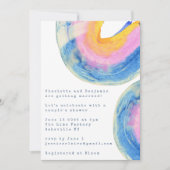 Blauwe Abstracte Waterverf Wervelende Couples Show Kaart (Voorkant)