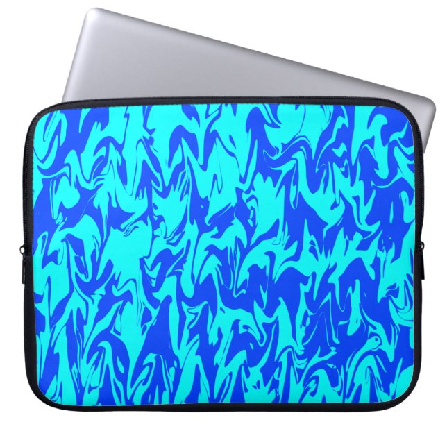 Blauwe Abstracte wervelkolom Laptop Sleeve (Voorkant)