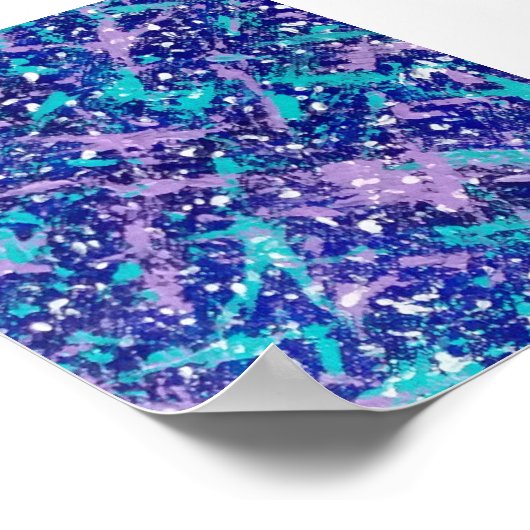 Blauwe Abstracte Wintercanvas afdrukken Poster (Hoek)