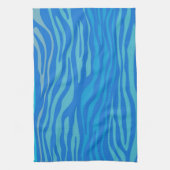 Blauwe Abstracte Zebra streep Theedoek (Verticaal)