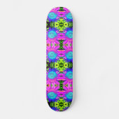 Blauwe Abstracte zonnebloem Skateboard (Voorkant)