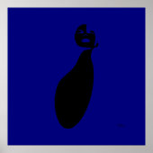 blauwe abstracte zwarte vrouw die op natuurlijk ha poster (Voorkant)