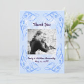 Blauwe Abstracte Zwemrand Dank u Flat Kaart (Staand voorkant)