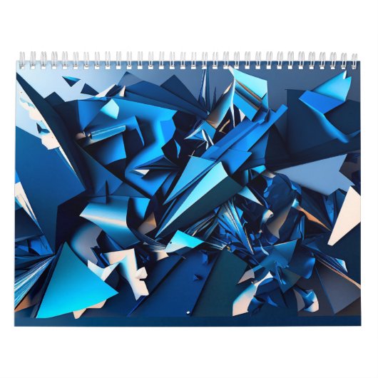 Blauwe abstractie kalender (Hoes)