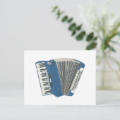 blauwe accordeon briefkaart (Staand voorkant)