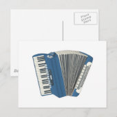 blauwe accordeon briefkaart (Voorkant / Achterkant)